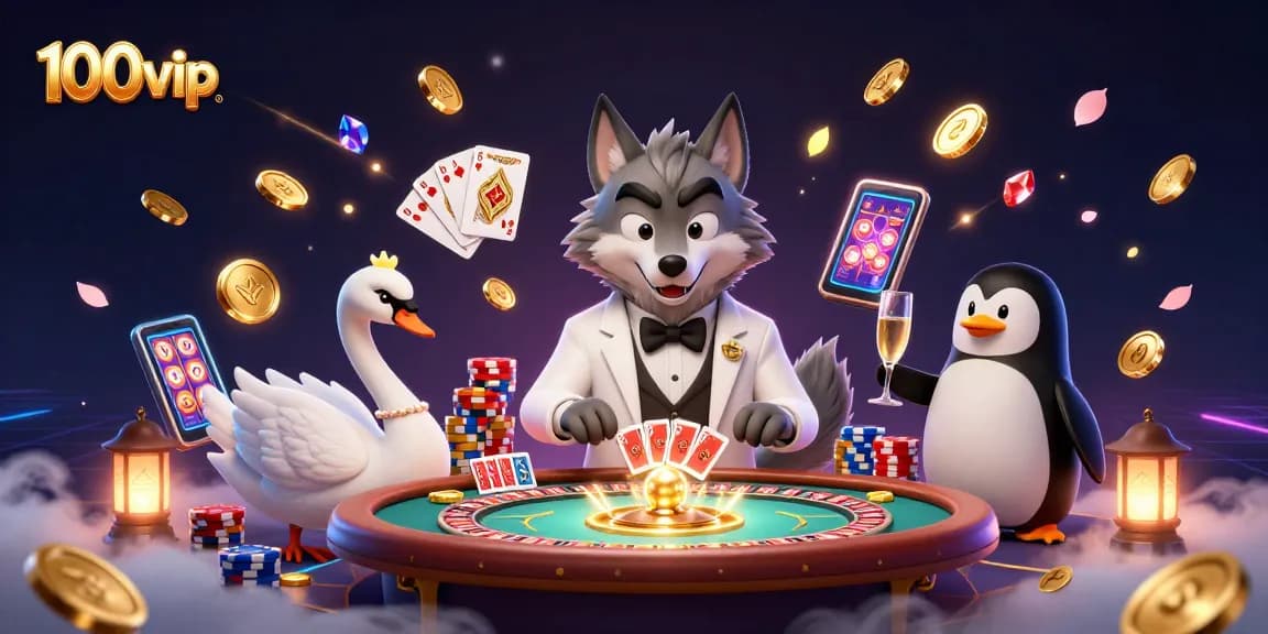 Experience thrilling gambling with 100vip at a baccarat table, amidst lavish casino decor.