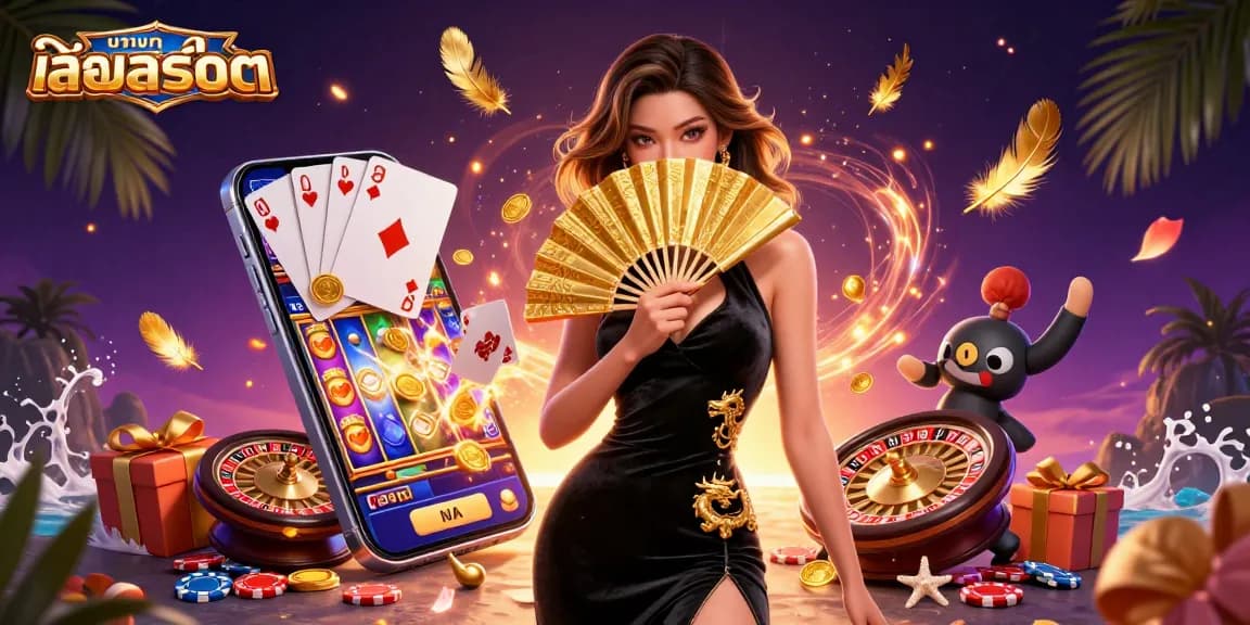 Join the exciting ทดลองเล่นสล็อต experience with dynamic gameplay and winning prospects in this vibrant illustration.