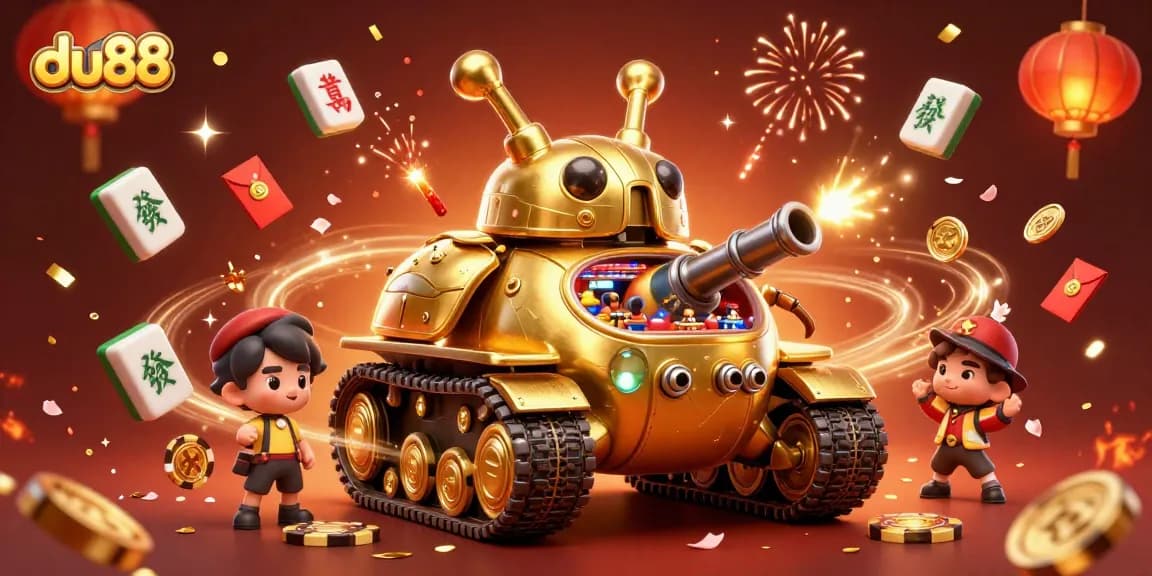 Watch du88's vibrant casino scene come alive with golden energies and festive elements.