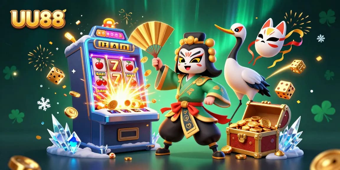 Experience thrilling moments at UU88 with vibrant slots, kabuki warriors, and jackpot action.