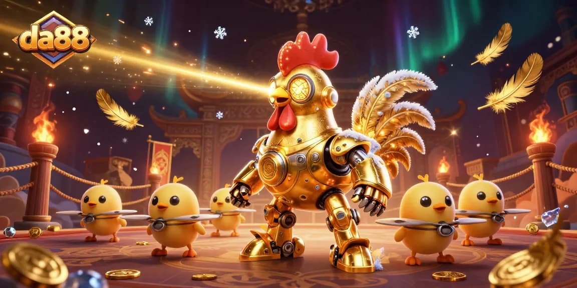 Experience exciting gambling adventures with da88 in a rich, vibrant casino scene featuring dynamic characters.