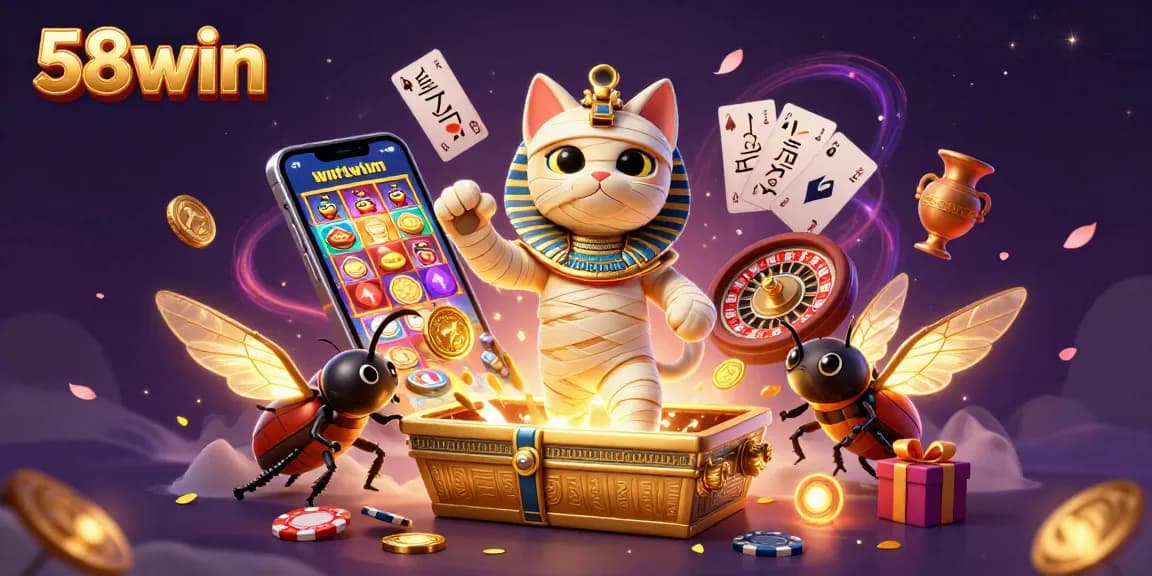 Experience thrilling gameplay at 58win with Egyptian-themed casino characters and vibrant visuals.