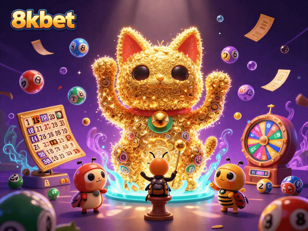 Experience the thrilling magic of 8xbet with a dynamic gaming illustration showcasing vibrant elements.