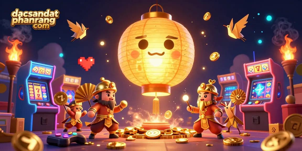Spin to win big on dacsandatphanrang com with a vibrant casino scene featuring stunning slot games and golden elements.