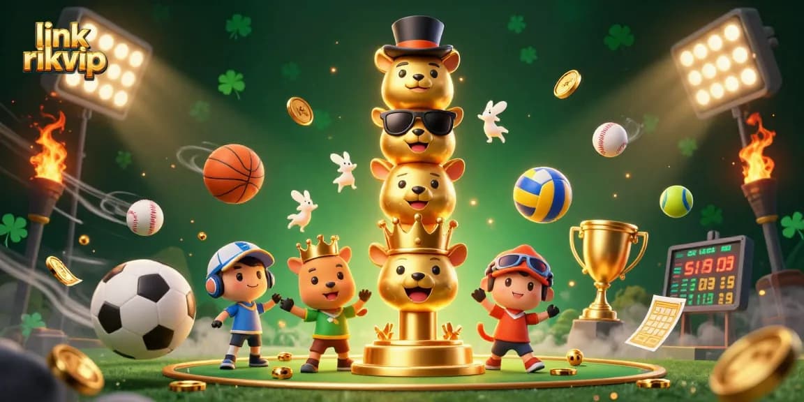 Link rikvip invites bettors with engaging sports action in a vibrant casino-themed scene.