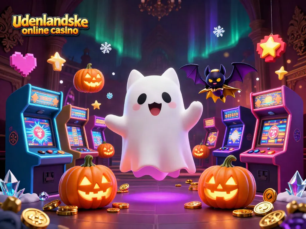 Experience the fun of udenlandske online casino with a ghost cat and vibrant gaming elements.
