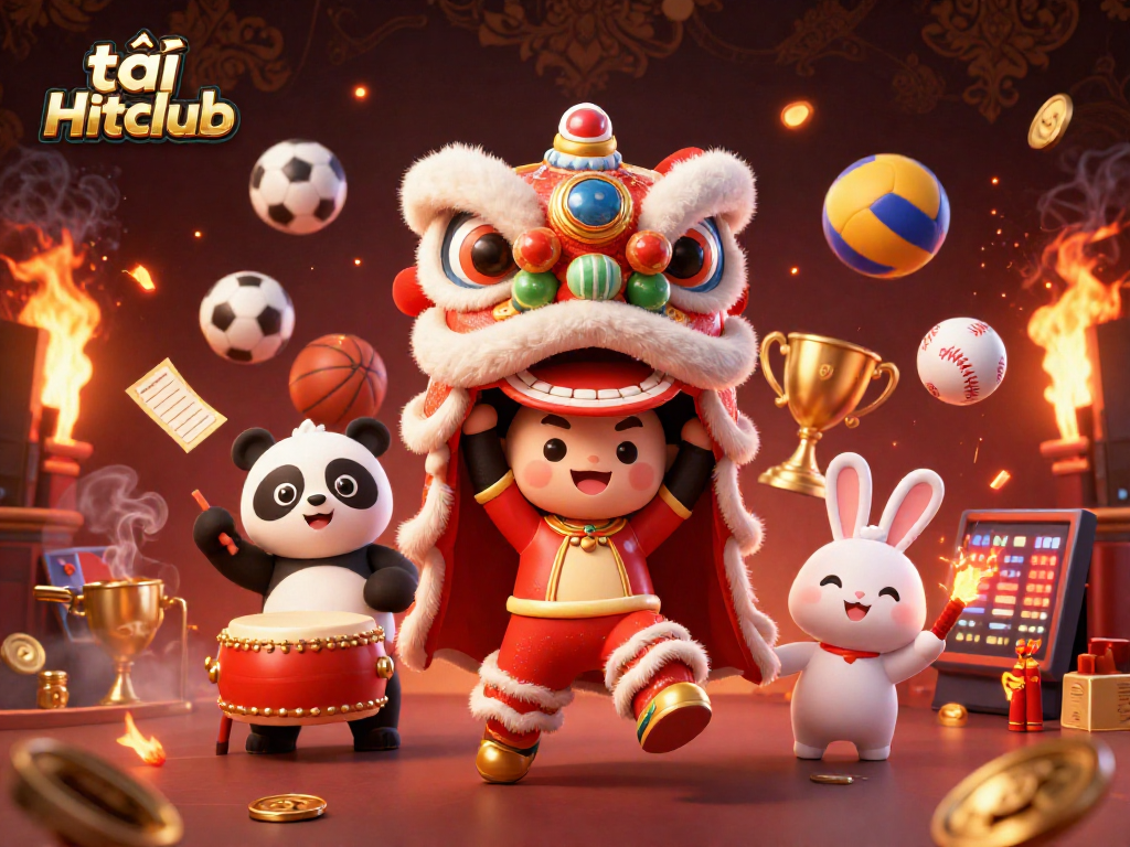 Experience thrilling gameplay and festive vibes with tải Hitclub celebrating the excitement of casino games.