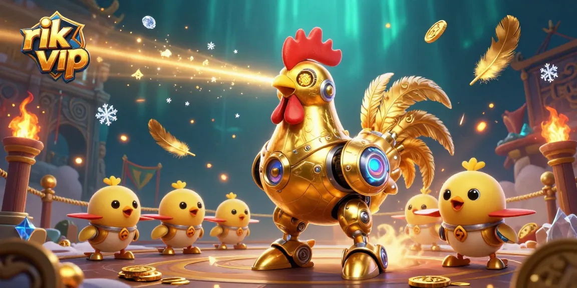 Engage with rik vip in an exciting, vibrant casino arena illustrated with laser-shooting characters and dynamic elements.