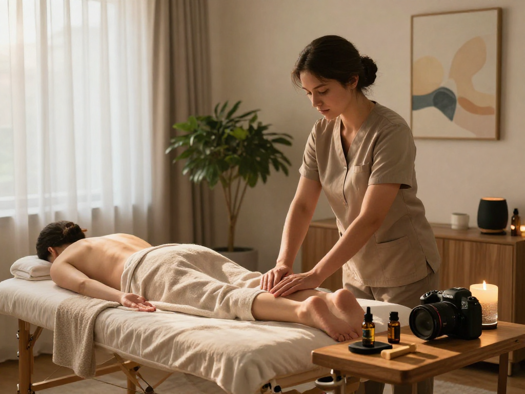 Experience premium 스웨디시출장 in a calming home environment with relaxing massage setup.