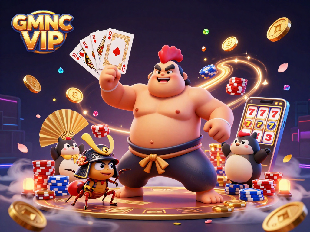 Experience thrilling moments with GMNC VIP in a vibrant gaming scene dazzling with action and excitement.