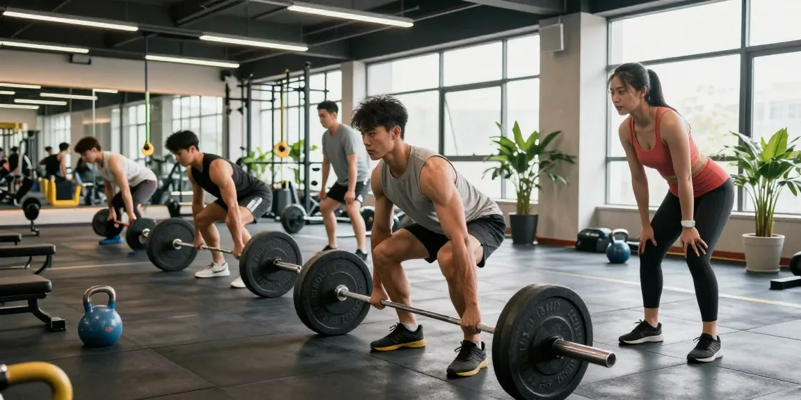 Diverse Bodybuilder trainieren in einem modernen Fitnessstudio und präsentieren die effektiven anabolen Lösungen des Anabolika Shop Deutschland.