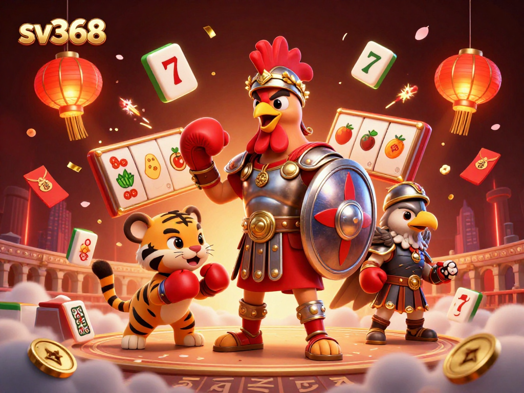 Spin the reels with sv368's vibrant 3D casino illustration showcasing excitement and engagement in gaming.