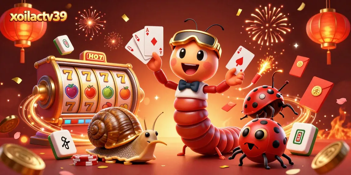 Experience the excitement of xoilactv39 with a vibrant casino scene featuring dynamic characters and game elements.