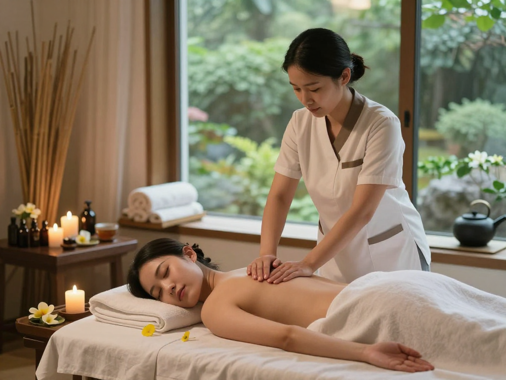 Relaxing 영등포출장안마 experience in a serene spa environment with soothing decor and massage therapy.