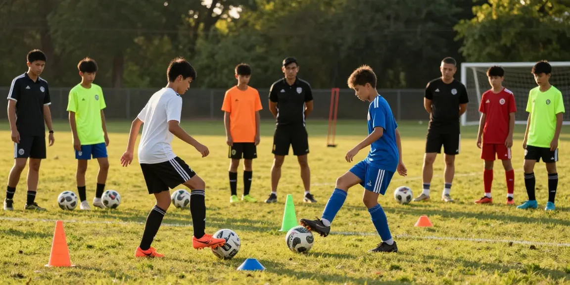 Fußballbedarf kaufen für Jugendspieler, die mit hochwertigen Mantom Bällen auf dem Trainingsfeld üben.