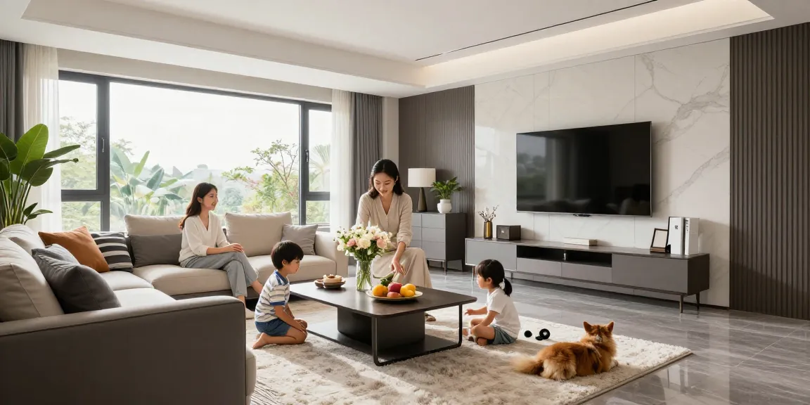 Moderne Wohnraumgestaltung mit einer Familie und gemütlicher Atmosphäre bei https://augusta-innenausbau.de/