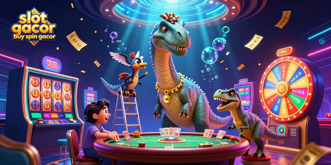 Experience the excitement of slot gacor games buy spin gacor with this vibrant casino illustration featuring dynamic characters and elements.