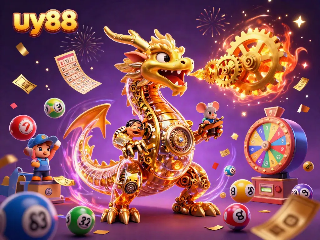 Engage with uy88's thrilling online casino experience filled with golden jackpot opportunities and colorful lottery elements.