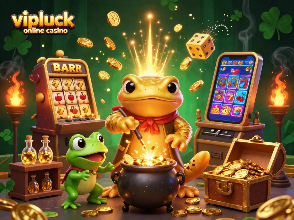 Experience excitement at vipluck online casino with a vibrant 3D illustration showcasing dynamic gaming elements.