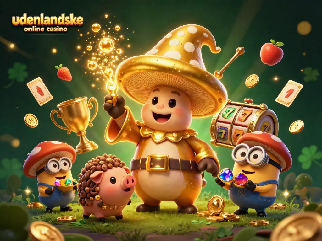 Engage with udenlandske online casino in an enchanting scene of magical treasures, vibrant characters, and rich details.