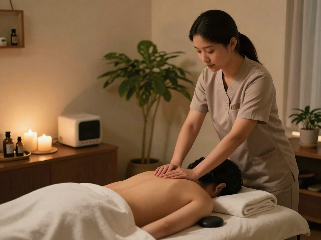 Experience relaxing 강동구출장안마 in a serene massage therapy room with soothing ambiance and professional therapist.