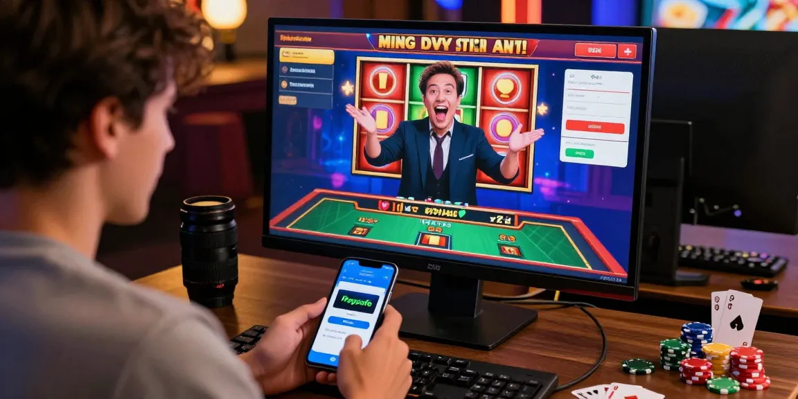 Szenen aus einem Paysafe Card Casino mit einem Spieler, der an Live-Dealer-Spielen teilnimmt und sein Smartphone für schnelle Einzahlungen verwendet.