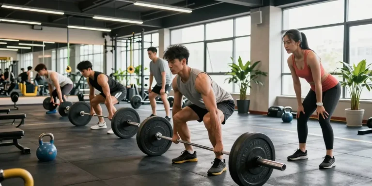Diverse Bodybuilder trainieren in einem modernen Fitnessstudio und präsentieren die effektiven anabolen Lösungen des Anabolika Shop Deutschland.