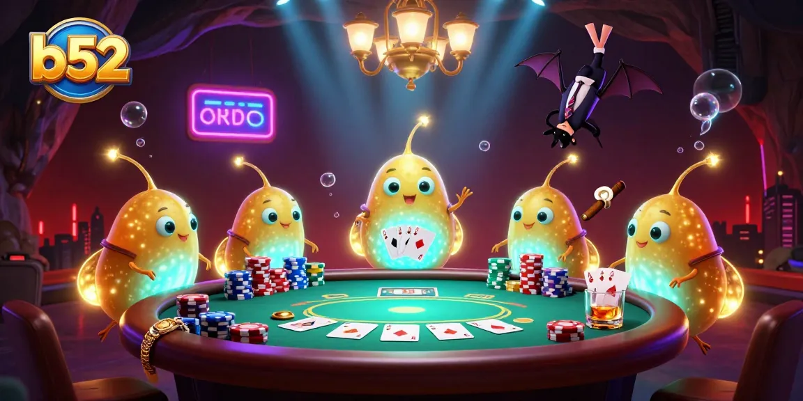 Play exciting poker at b52 with glowworms illuminating the cave casino's vibrant action.