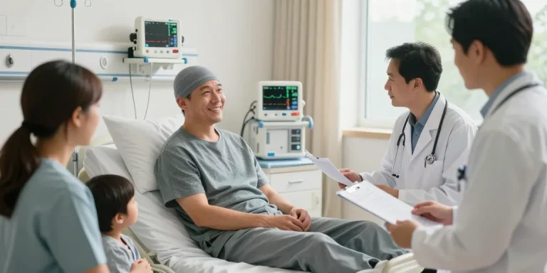 Heino Ferch Krebserkrankung: Heino discussing his cancer experience with supportive medical team in a hospital.