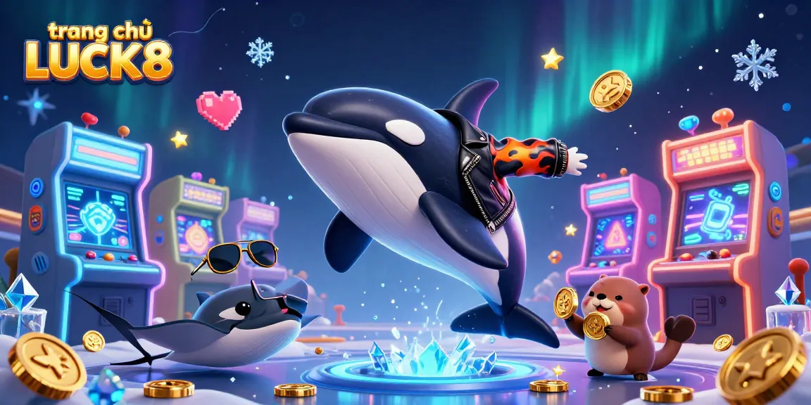 Experience exciting gaming at trang chủ LUCK8, highlighted by vibrant characters and casino-themed elements.