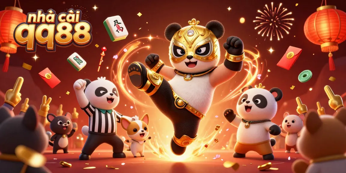 Experience the excitement at nhà cái qq88 with a vibrant 3D illustration of animated casino festivities.