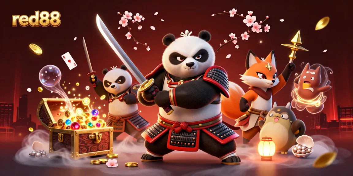 Experience thrilling gameplay with red88, showcasing vibrant characters and dynamic casino elements.
