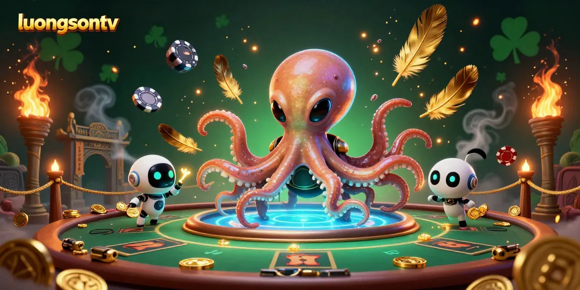 luongsontv offers thrilling poker action in a captivating 3D alien-themed scene filled with dynamic game elements.