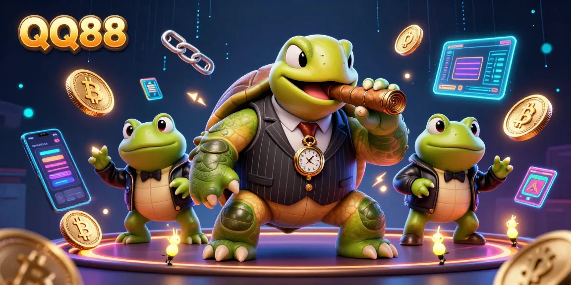 Experience the thrill of QQ88 with vibrant 3D casino characters in an engaging online gambling scene.