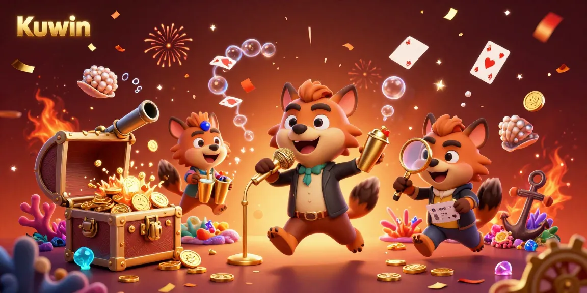Kuwin hyenas performing casino fun and games while mixing drinks, checking IDs, and entertaining with jokes.
