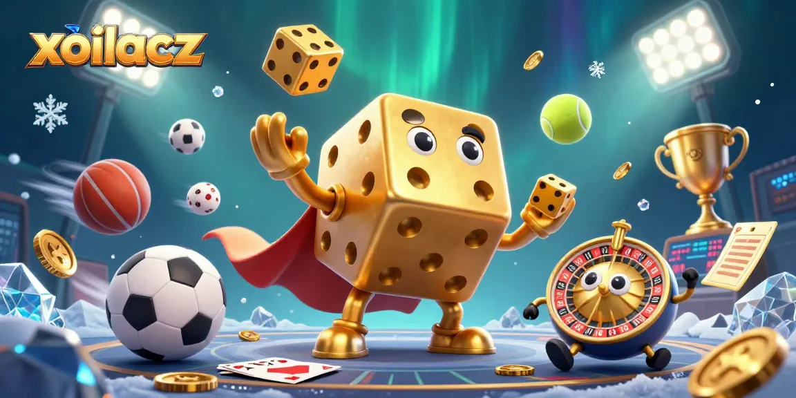 Experience thrilling action at xoilacz with a dynamic 3D casino illustration showcasing sports elements.